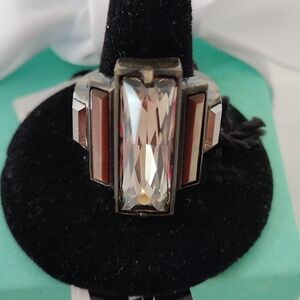 Dyrberg/Kern Copenhagen Fancy Cocktail Ring Denmark, Size 7.5